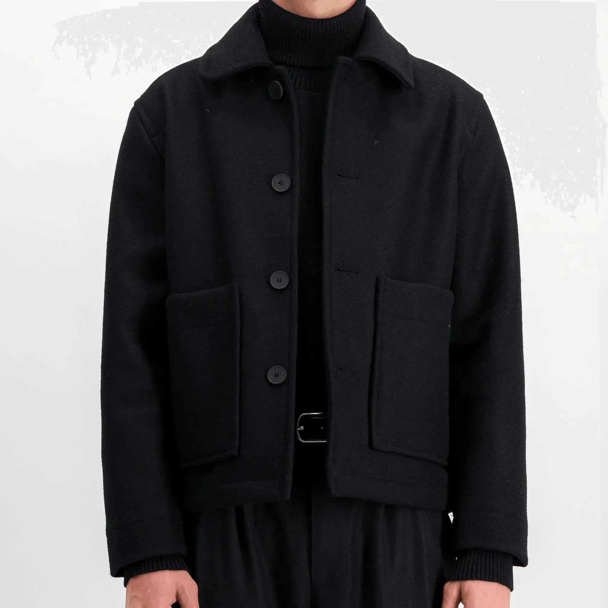 Aubrac Wool Chore Jacket - Black