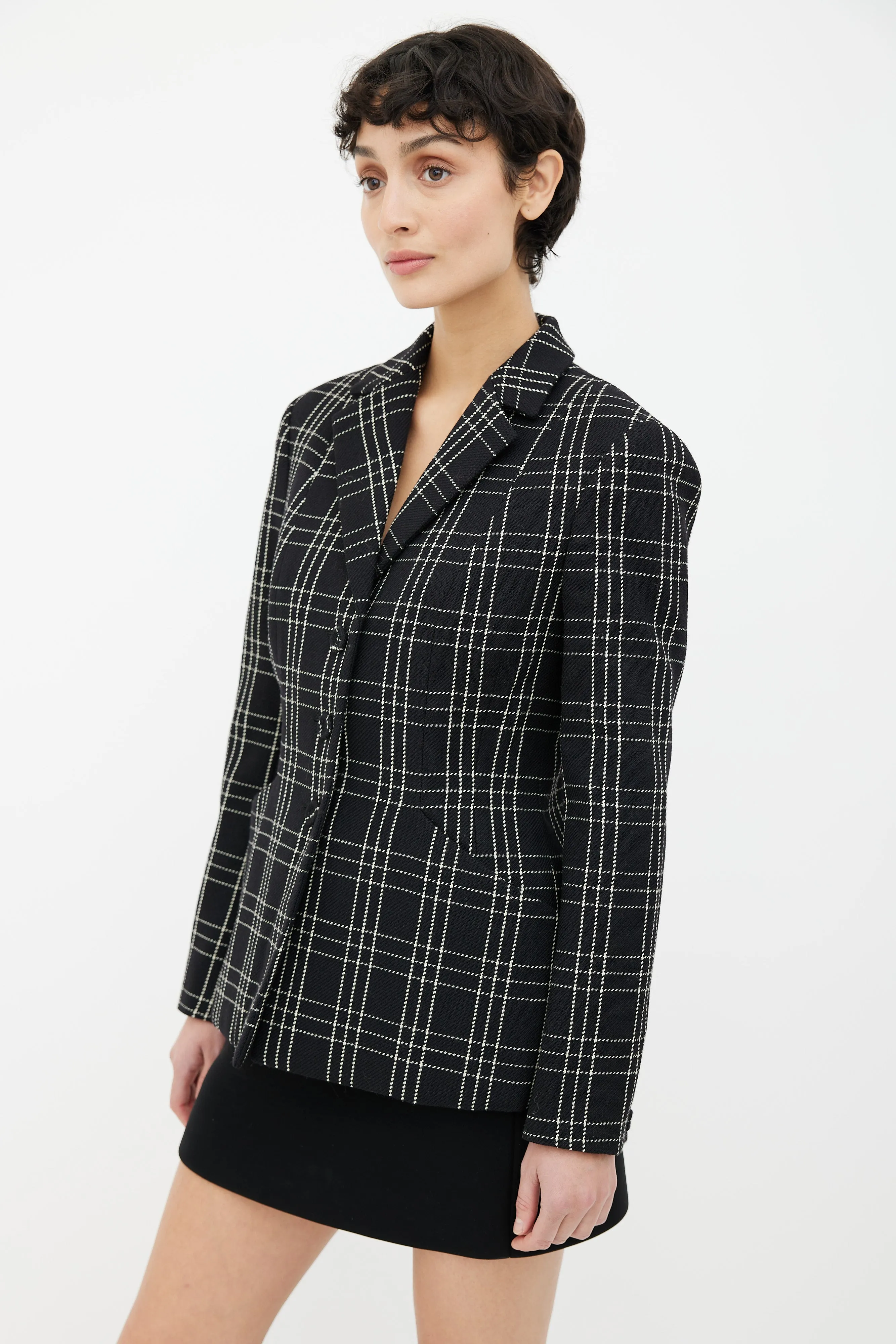 Black & White 30 Montaigne Bar Check Jacket