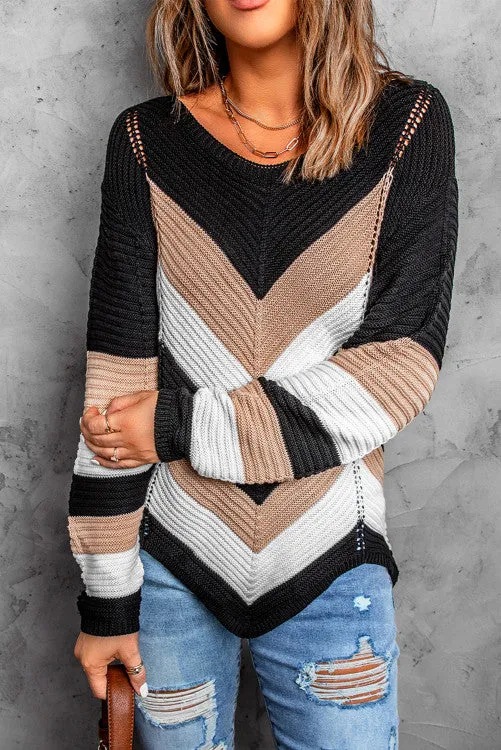 Black Chevron Sweater