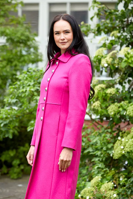 Brompton Pure British Wool Coat - Pink - 25% OFF
