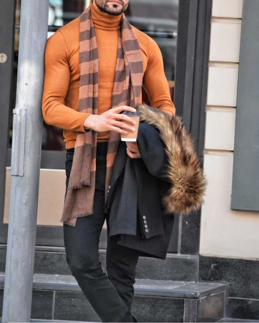 Buy Camel Slim Fit Turtleneck Wool Sweater by GentWith | Free Shipping