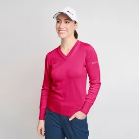 Dame Økologisk Casual Sweater, Fuchsia