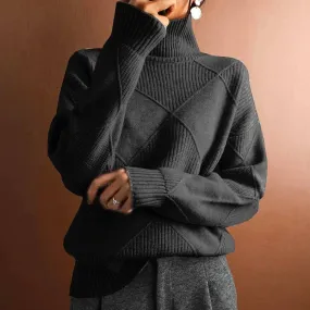 Diamond-Shaped Turtleneck Sweater