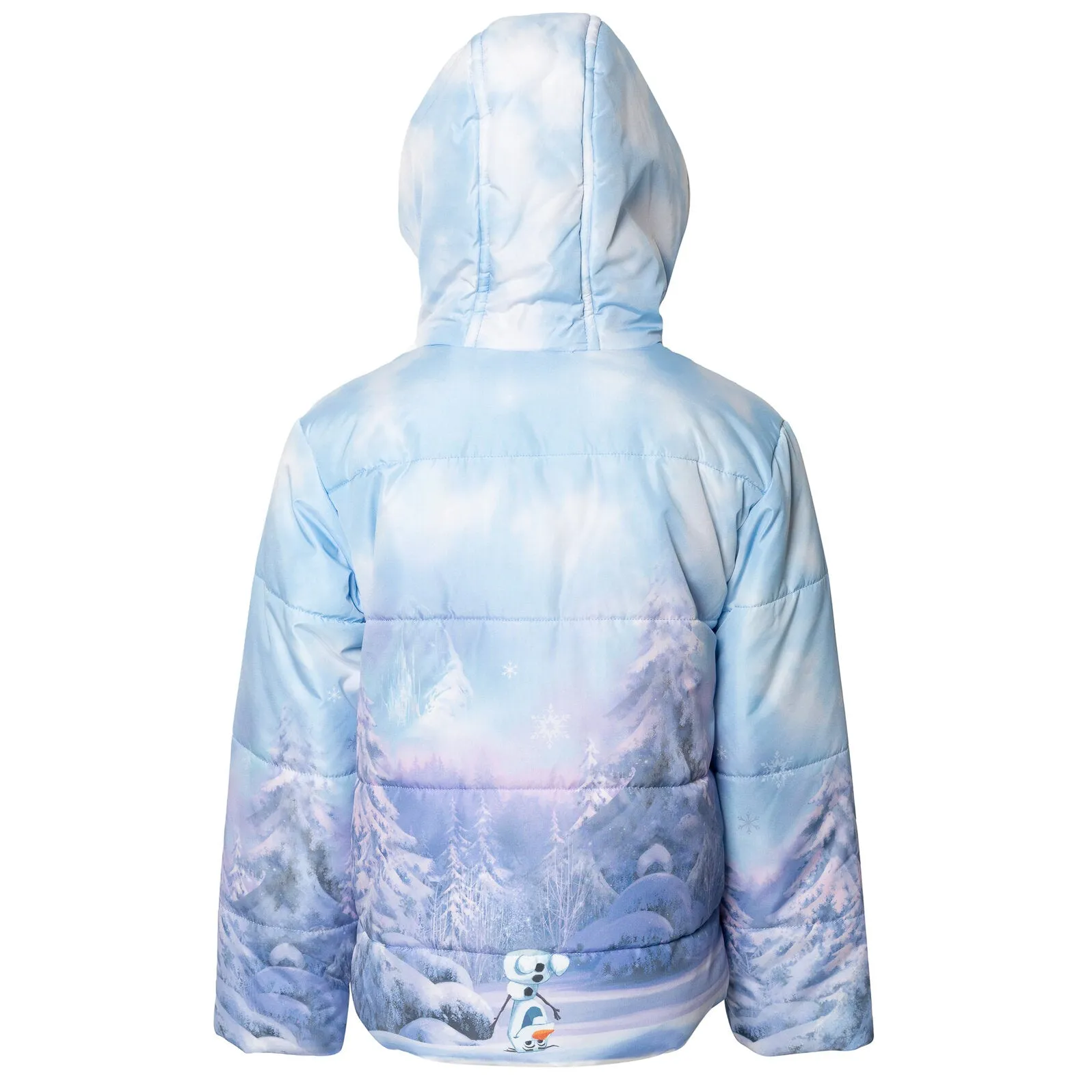 Disneys Frozen Themed Padded Puffer Jacket - Zip-Up Winter Coat