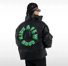 Black Reflective Logo Down Jacket by DONCARE (AFGK)