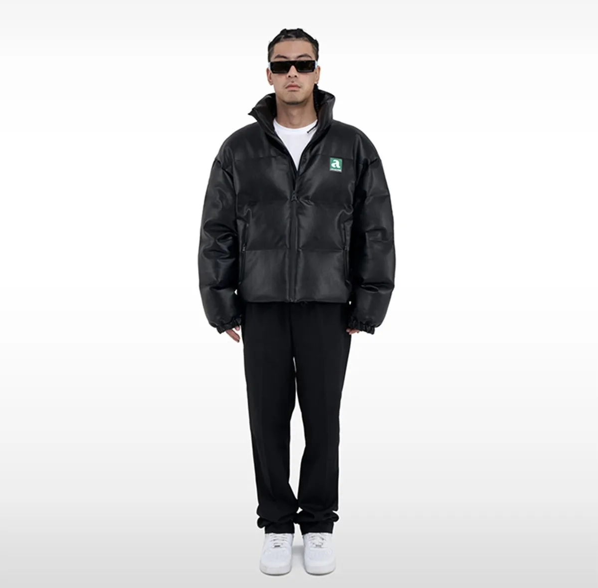Black Reflective Logo Down Jacket by DONCARE (AFGK)