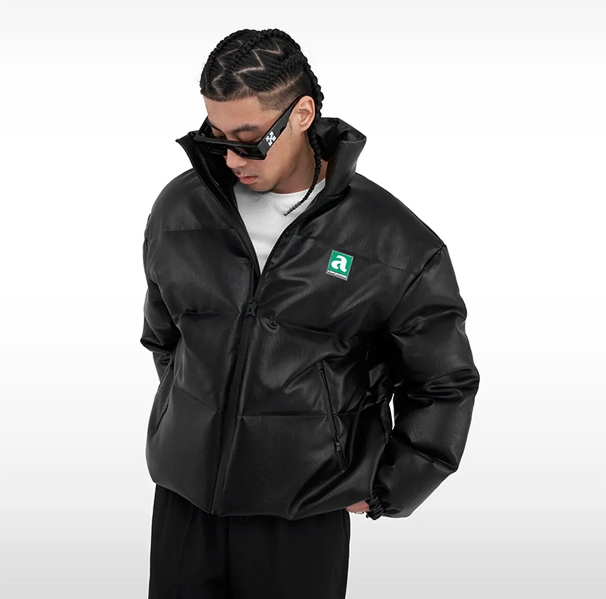 Black Reflective Logo Down Jacket by DONCARE (AFGK)