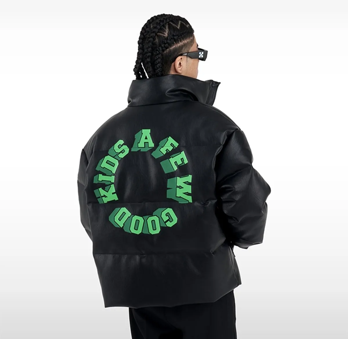Black Reflective Logo Down Jacket by DONCARE (AFGK)
