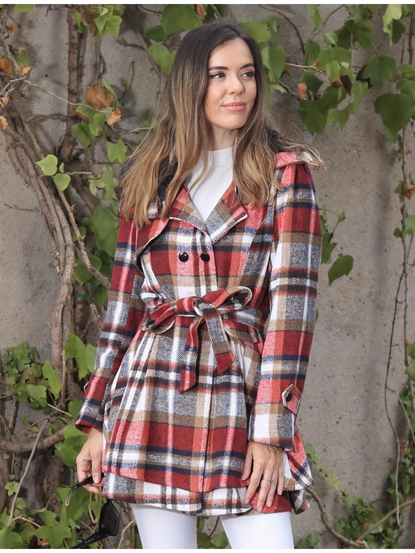 Double Breasted Coat, Casual Long Sleeve Winter Warm Outerwear, Women's Clothing