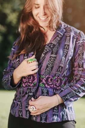 Down to Xjabelle - Purple Jacket with Embroidered Belt (pre-loved)