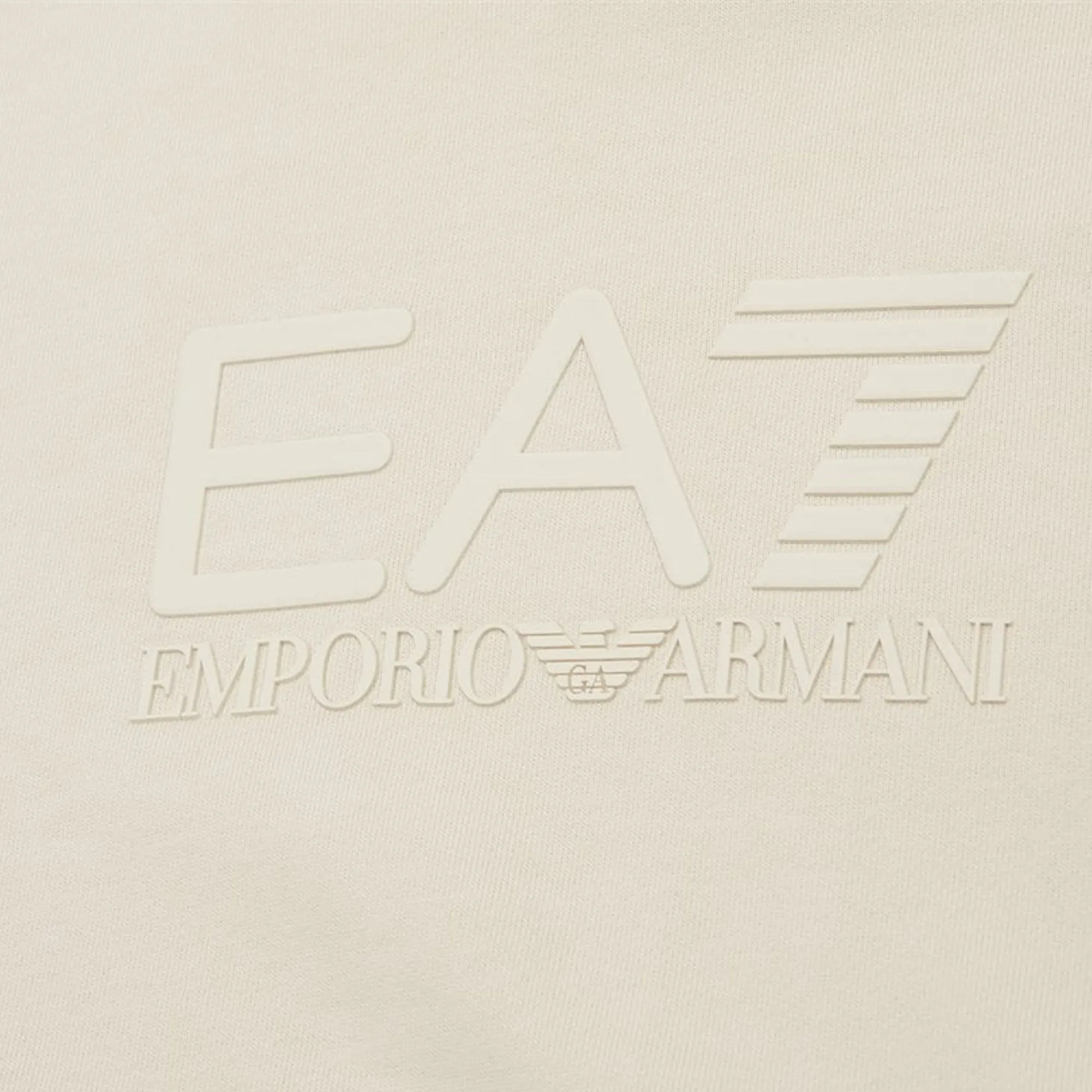 EA7 Emporio Armani Visibility Tonal Logo Hooded Sweatshirt Almond Milk