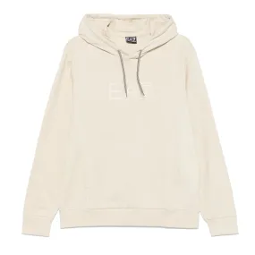EA7 Emporio Armani Visibility Tonal Logo Hooded Sweatshirt Almond Milk