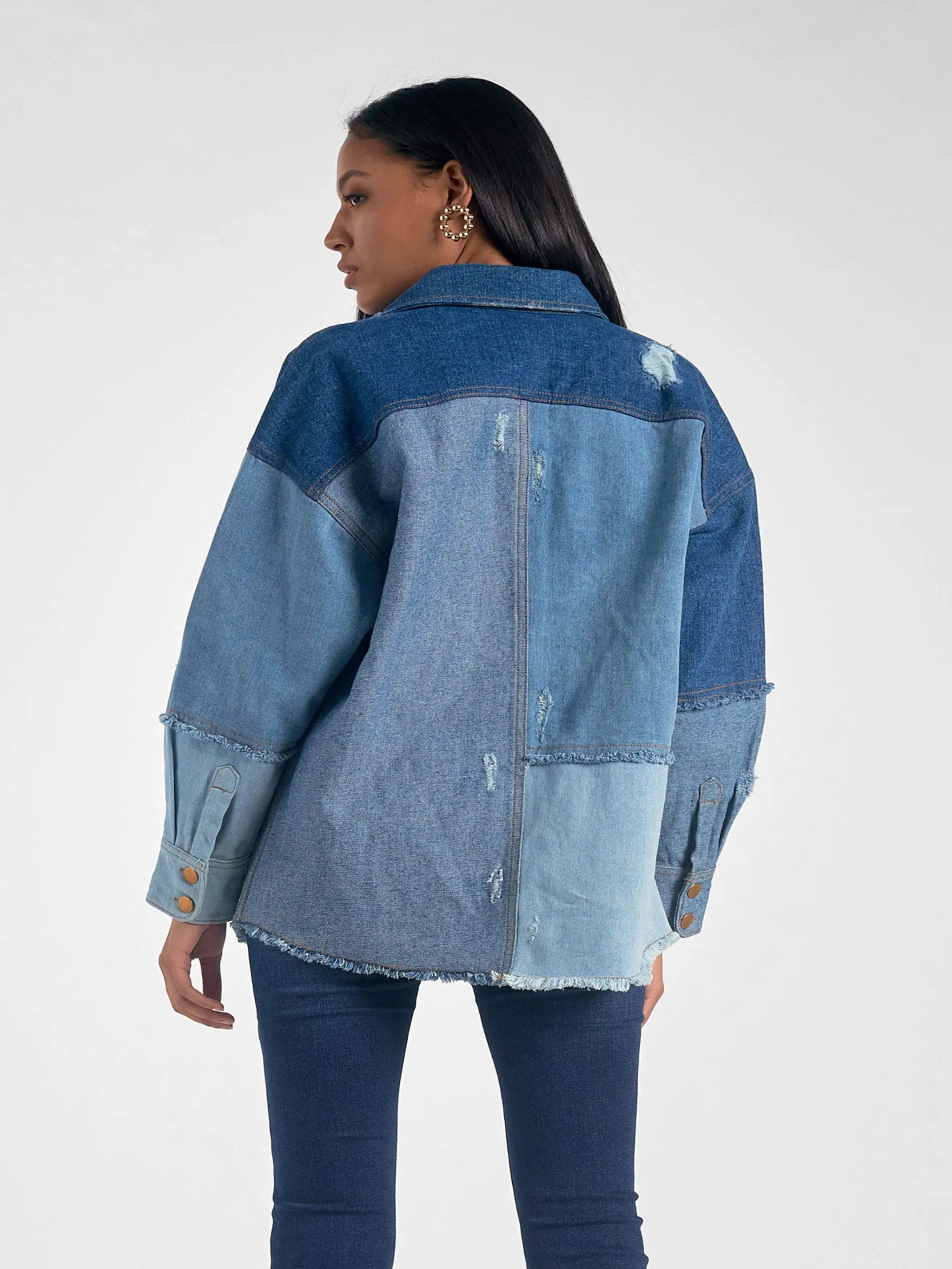 Elan Denim Patchwork Jacket