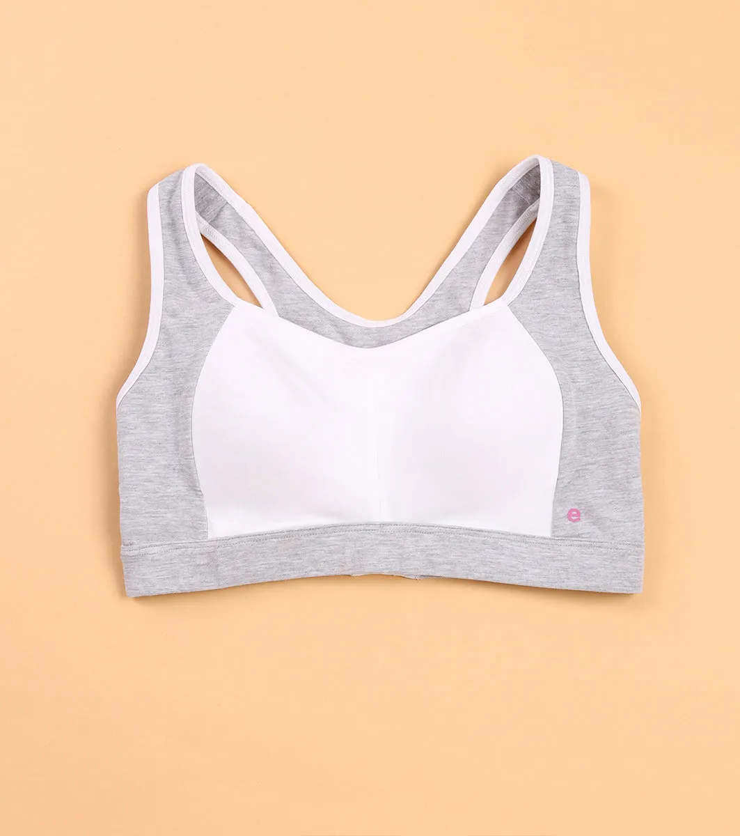 Enamor SB38 Medium Impact Cotton Sports Bra, Padded, Wire-Free, Full Coverage for Comfort