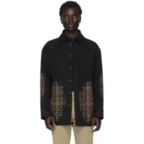 Fendi Black Wool FF Degrade Blur Jacket