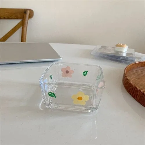 Fresh and Lovely Korean Style Breakfast Bowl Plate Glass Set