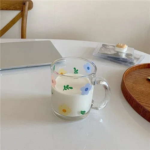 Fresh and Lovely Korean Style Breakfast Bowl Plate Glass Set