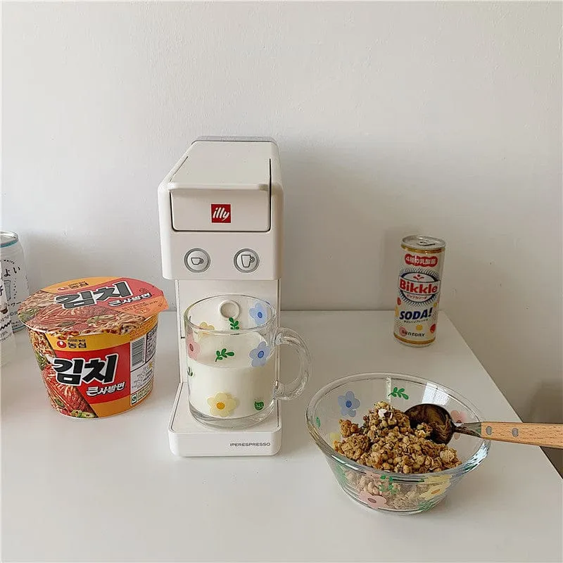 Fresh and Lovely Korean Style Breakfast Bowl Plate Glass Set