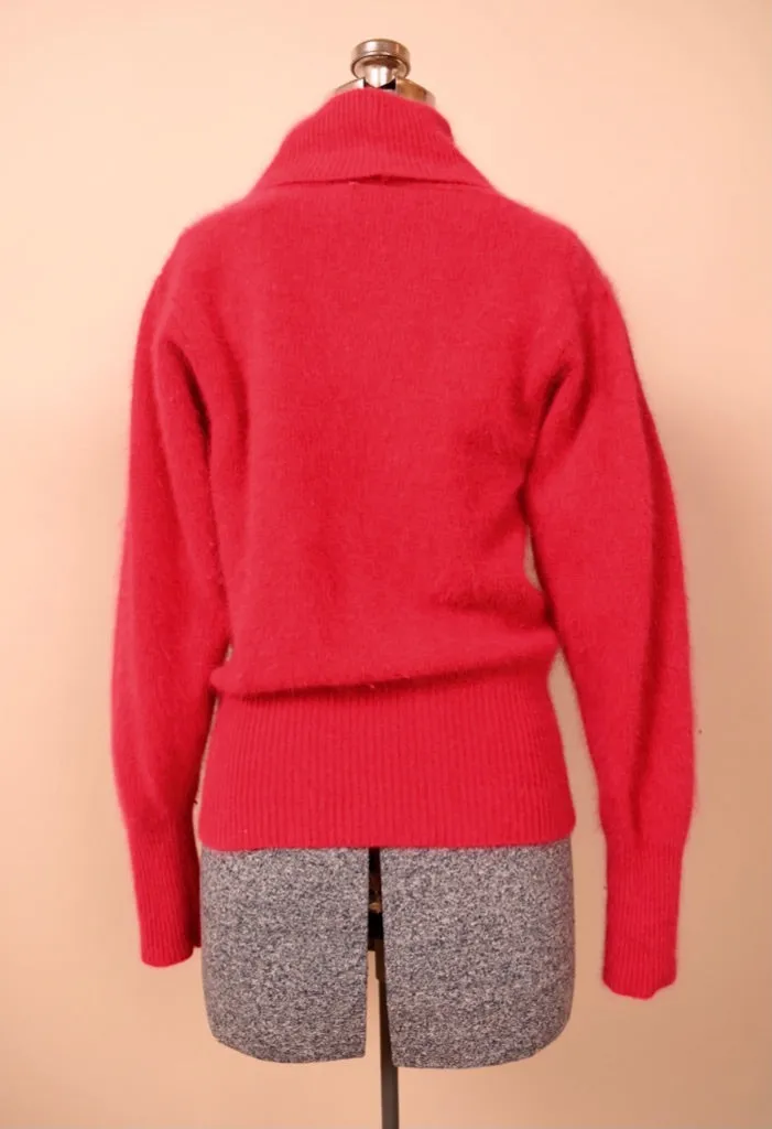 Fuchsia Criss-Crossed Collar Sweater, By Richard & Co., M