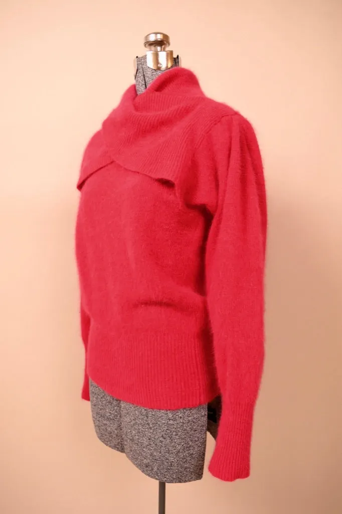 Fuchsia Criss-Crossed Collar Sweater, By Richard & Co., M