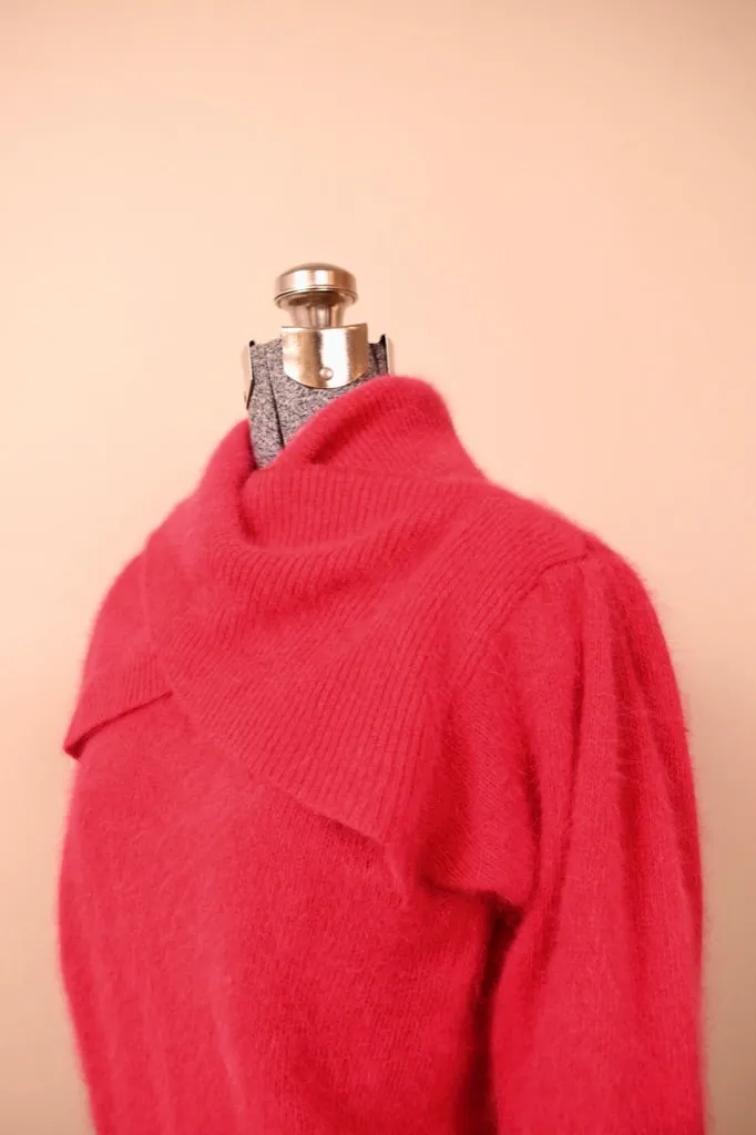 Fuchsia Criss-Crossed Collar Sweater, By Richard & Co., M