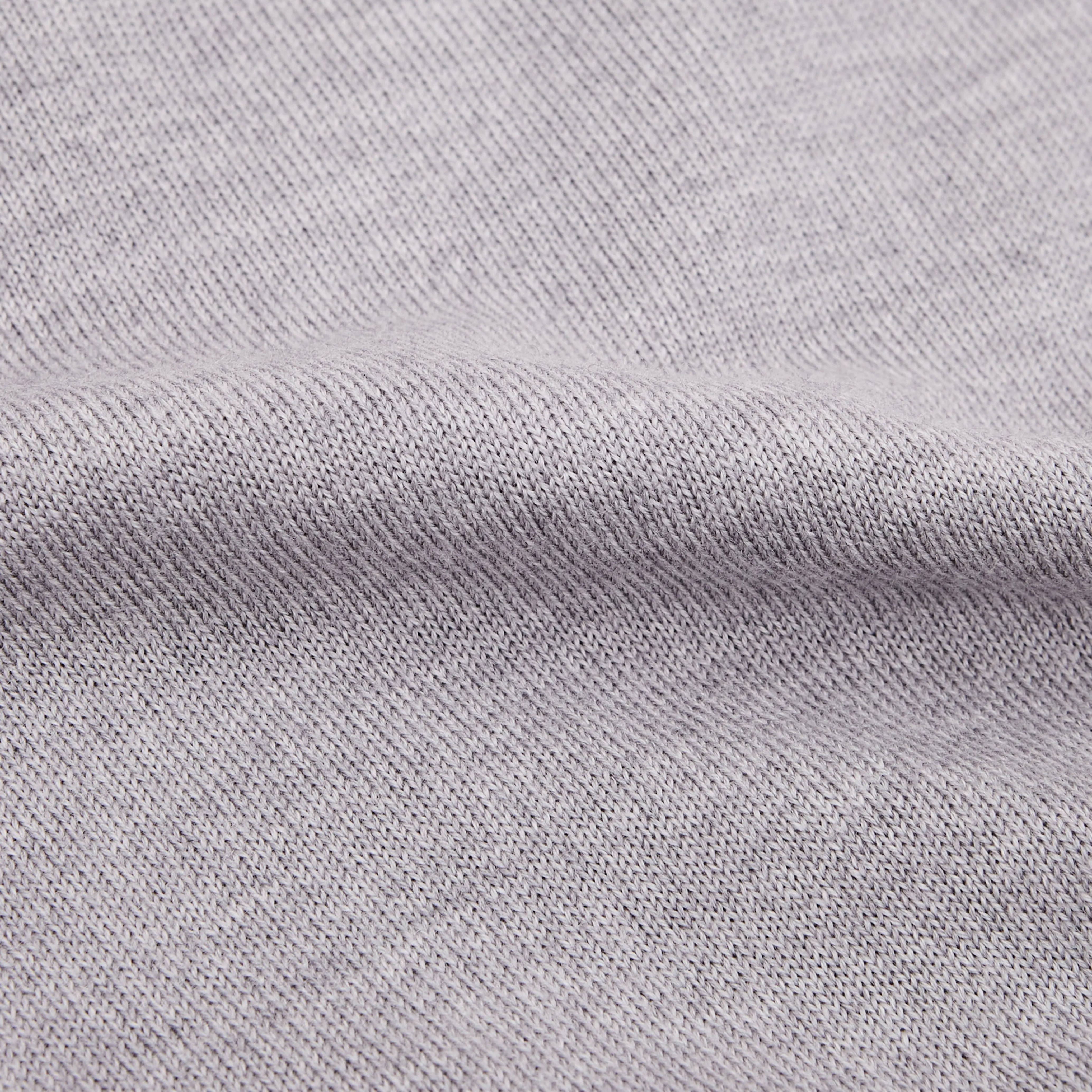 Grey Melange Fine Merino Half Zip Sweater