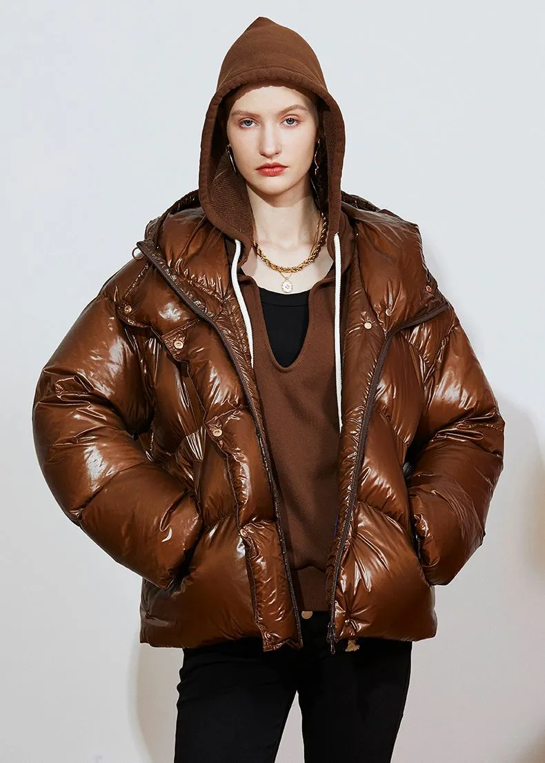Hooded Thick Down Puffer Coat
