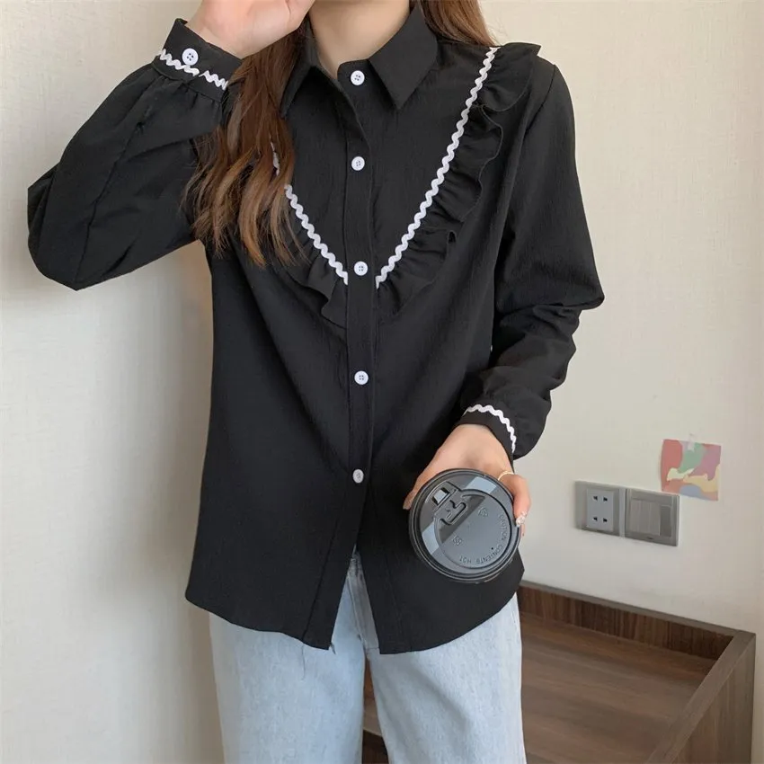 Kawaii Falbala Splice Blouse