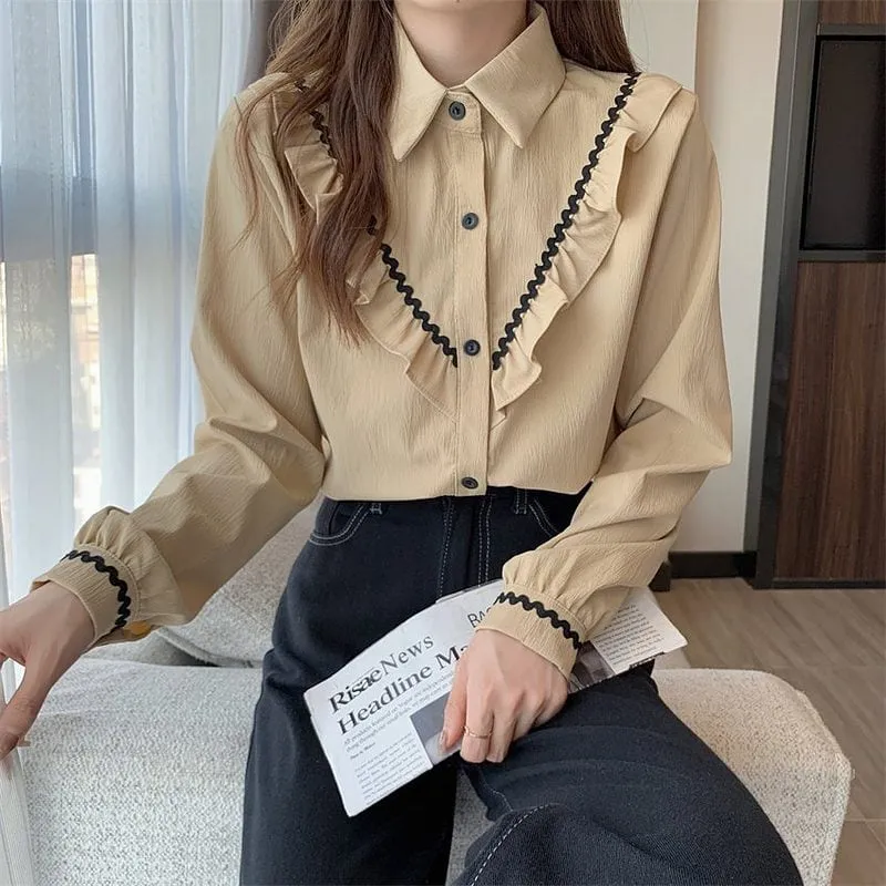Kawaii Falbala Splice Blouse