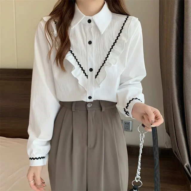 Kawaii Falbala Splice Blouse