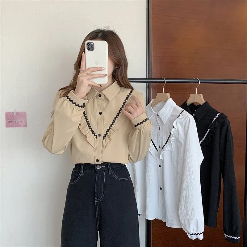 Kawaii Falbala Splice Blouse