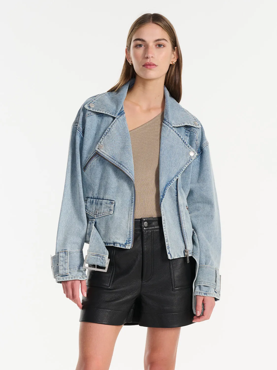 Kiera Denim Jacket - Mid Blue Wash