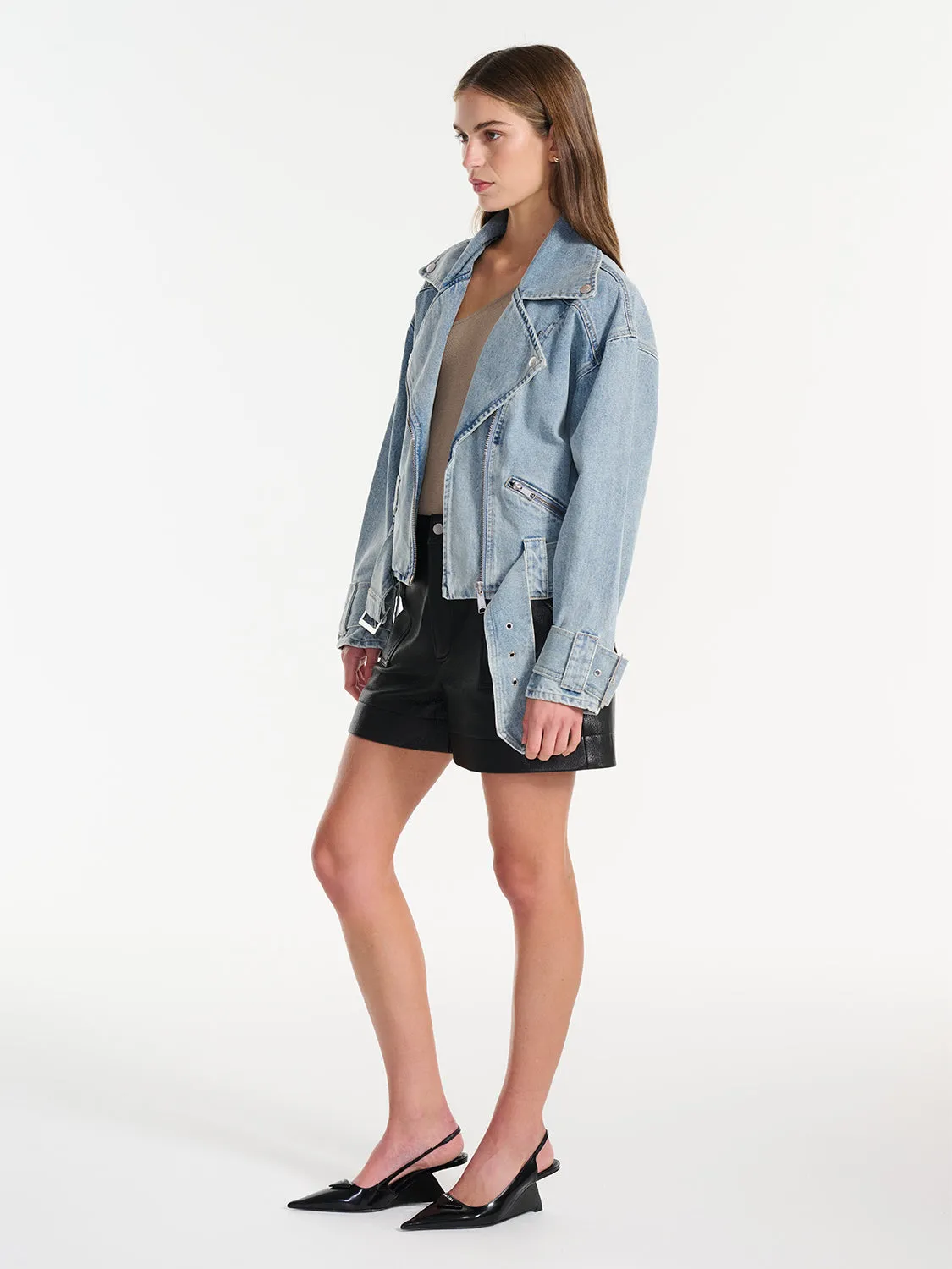 Kiera Denim Jacket - Mid Blue Wash
