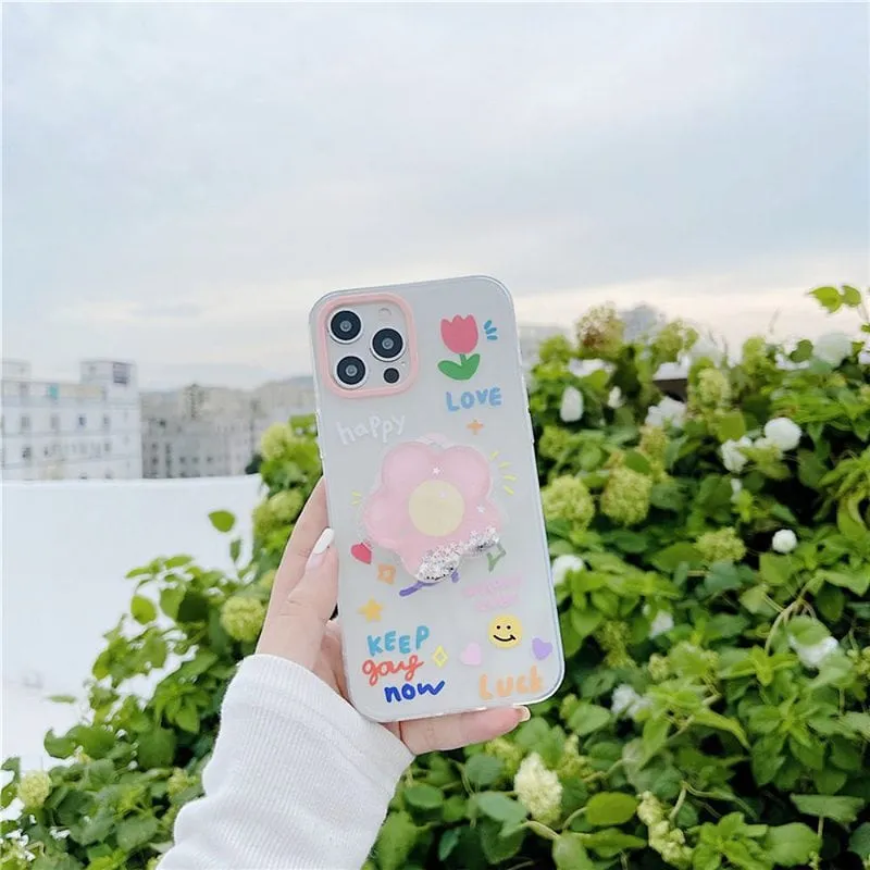 Korean Cute 3D Flower iPhone Case