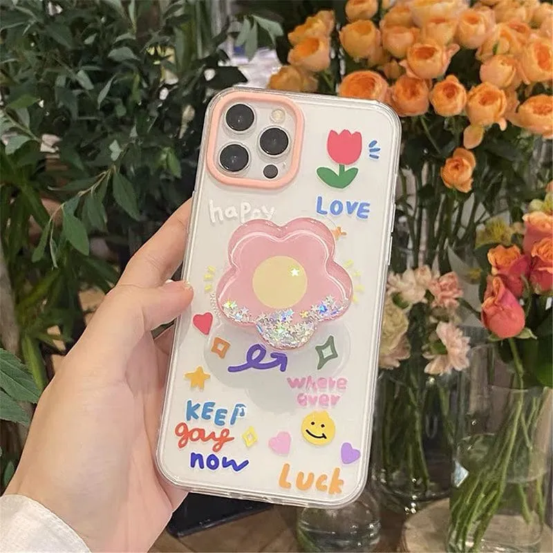 Korean Cute 3D Flower iPhone Case