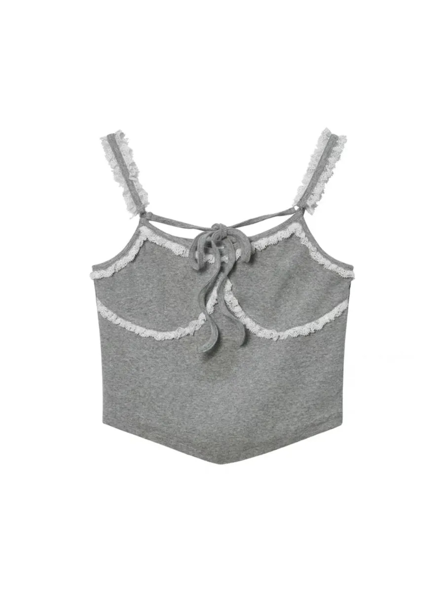 Lace Loom Suspender Ribbed Camisoles