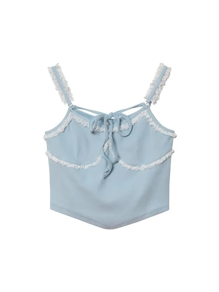 Lace Loom Suspender Ribbed Camisoles