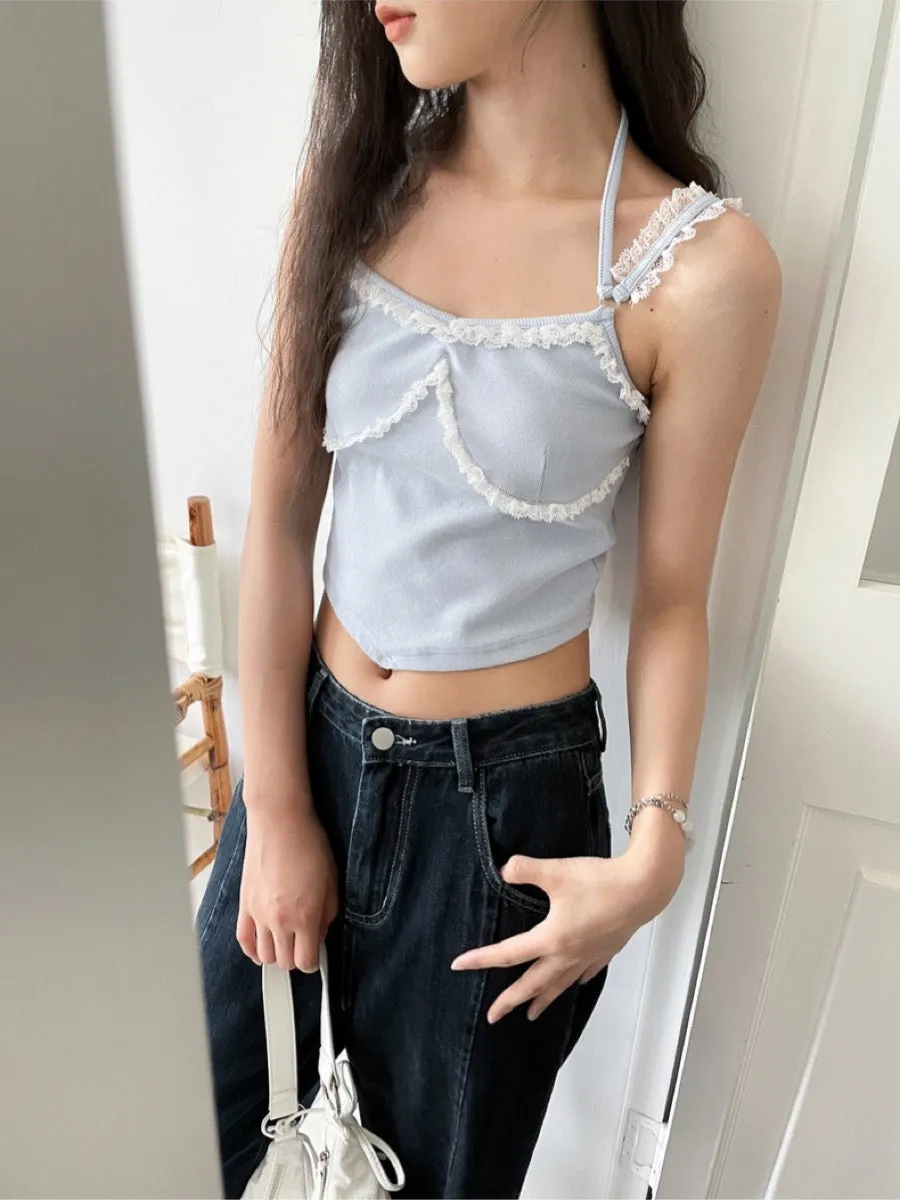 Lace Loom Suspender Ribbed Camisoles