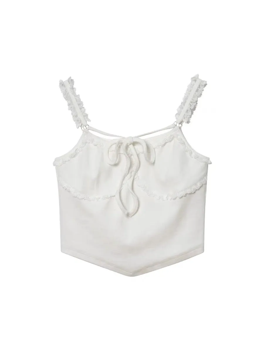 Lace Loom Suspender Ribbed Camisoles