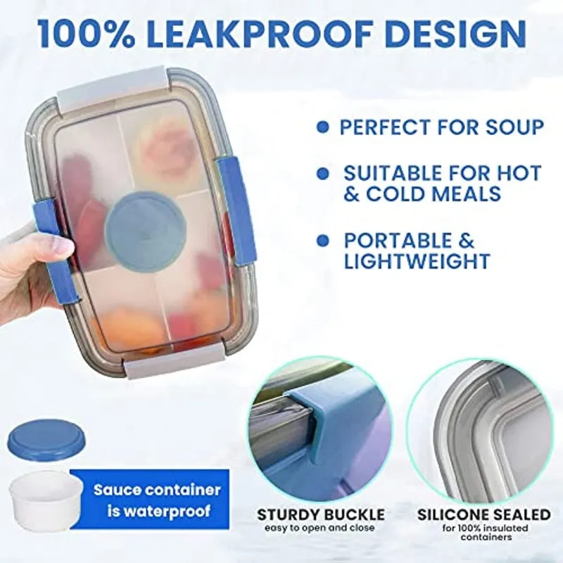 LLunch and Saladd  Rectangular Plastic Compartment Sealed Box
