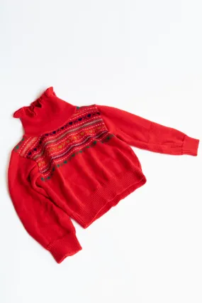 ma52 Red frilly turtleneck