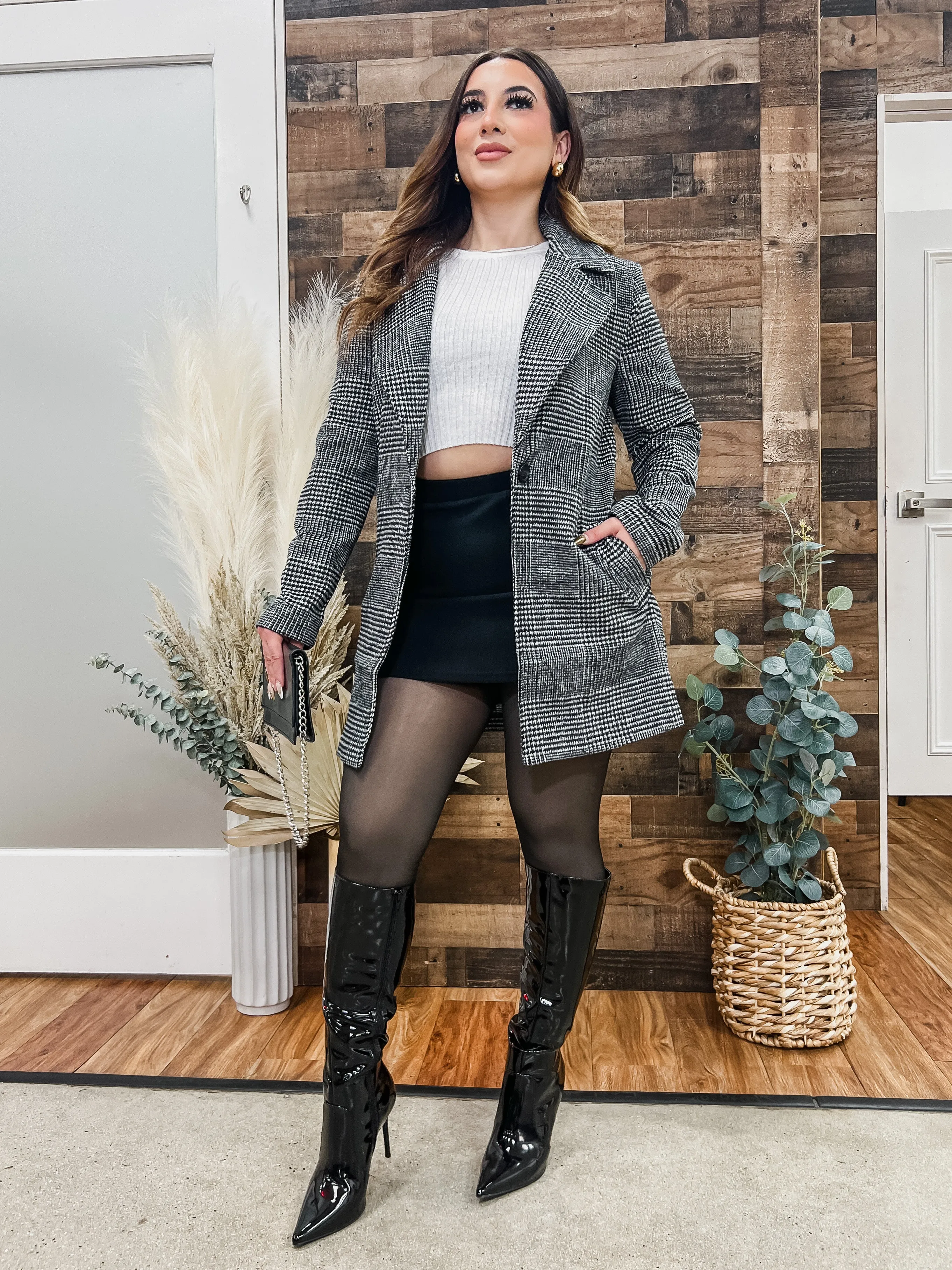RESTOCK! Anna Wool Blend Houndstooth Coat