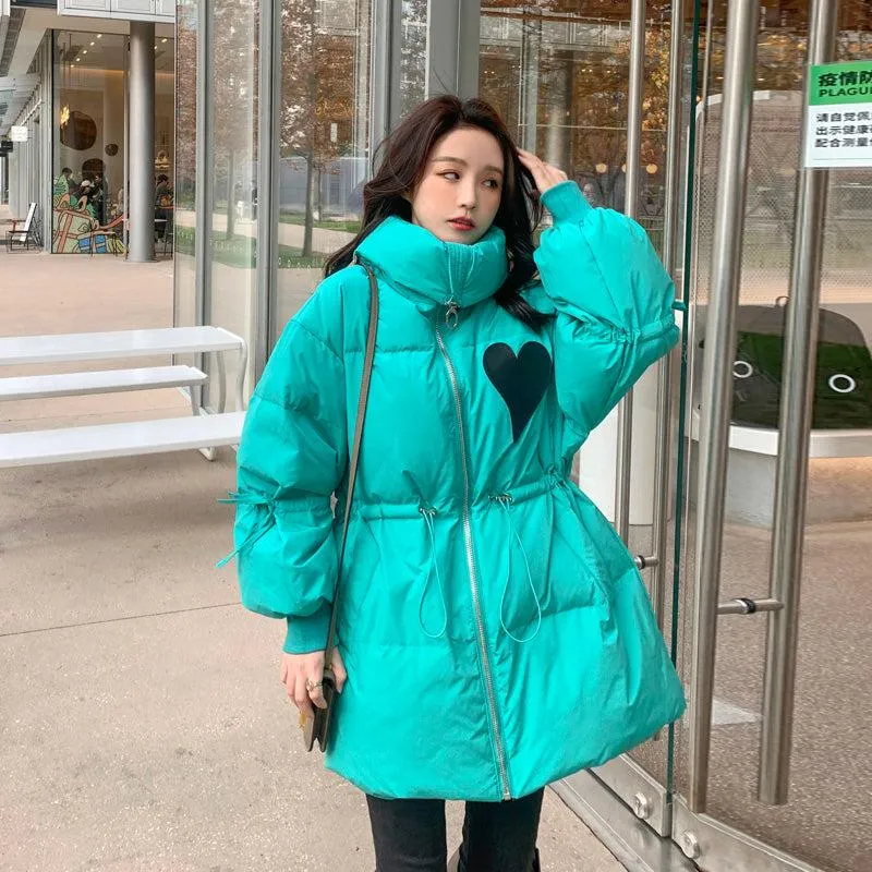 Stand Collar Zip Puffer Coat