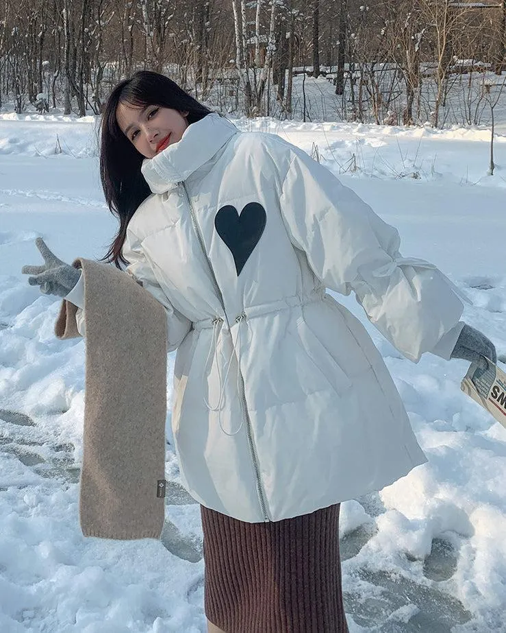 Stand Collar Zip Puffer Coat