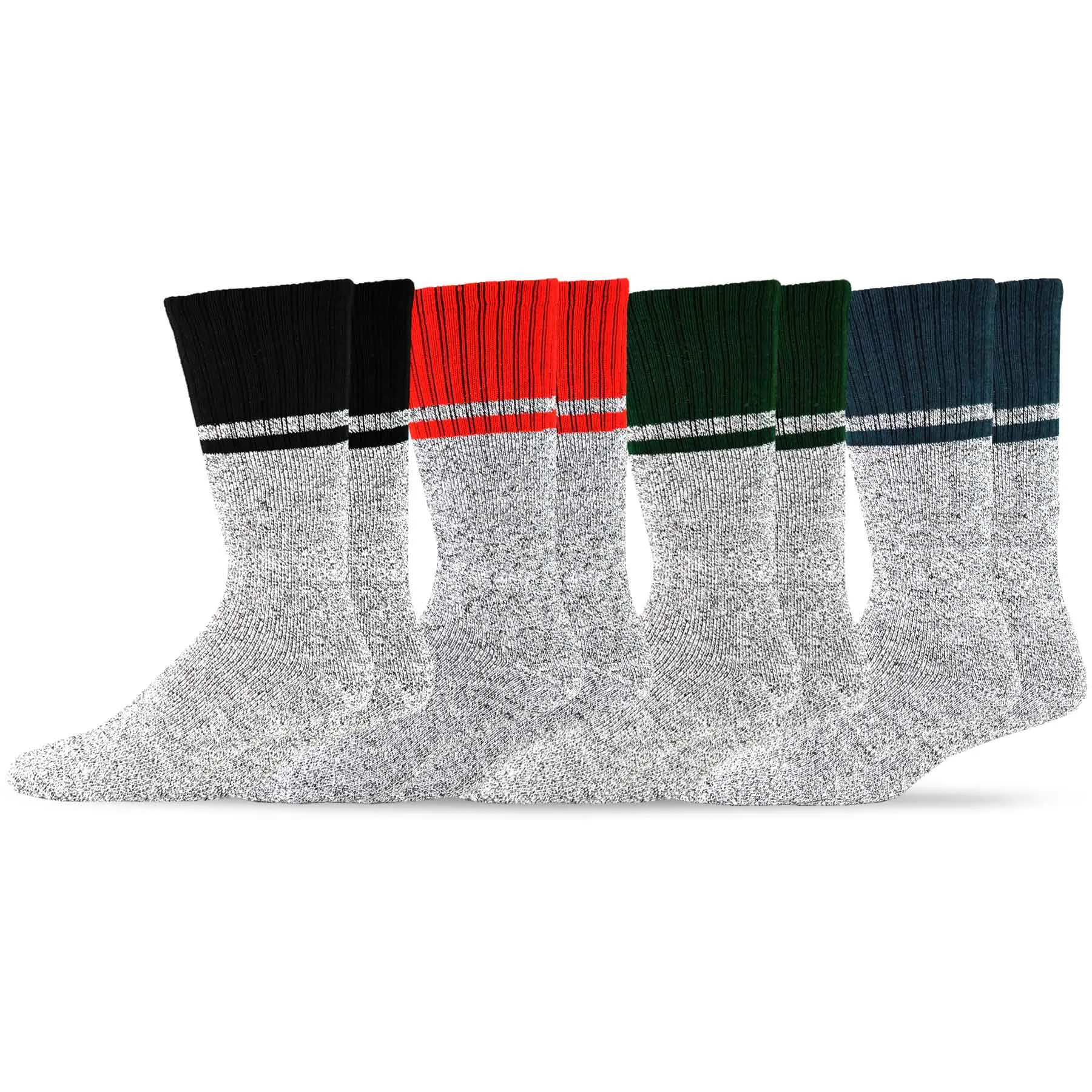 TeeHee Socks Men's Thermal Cotton Crew Colorblock 4-Pack (50763)