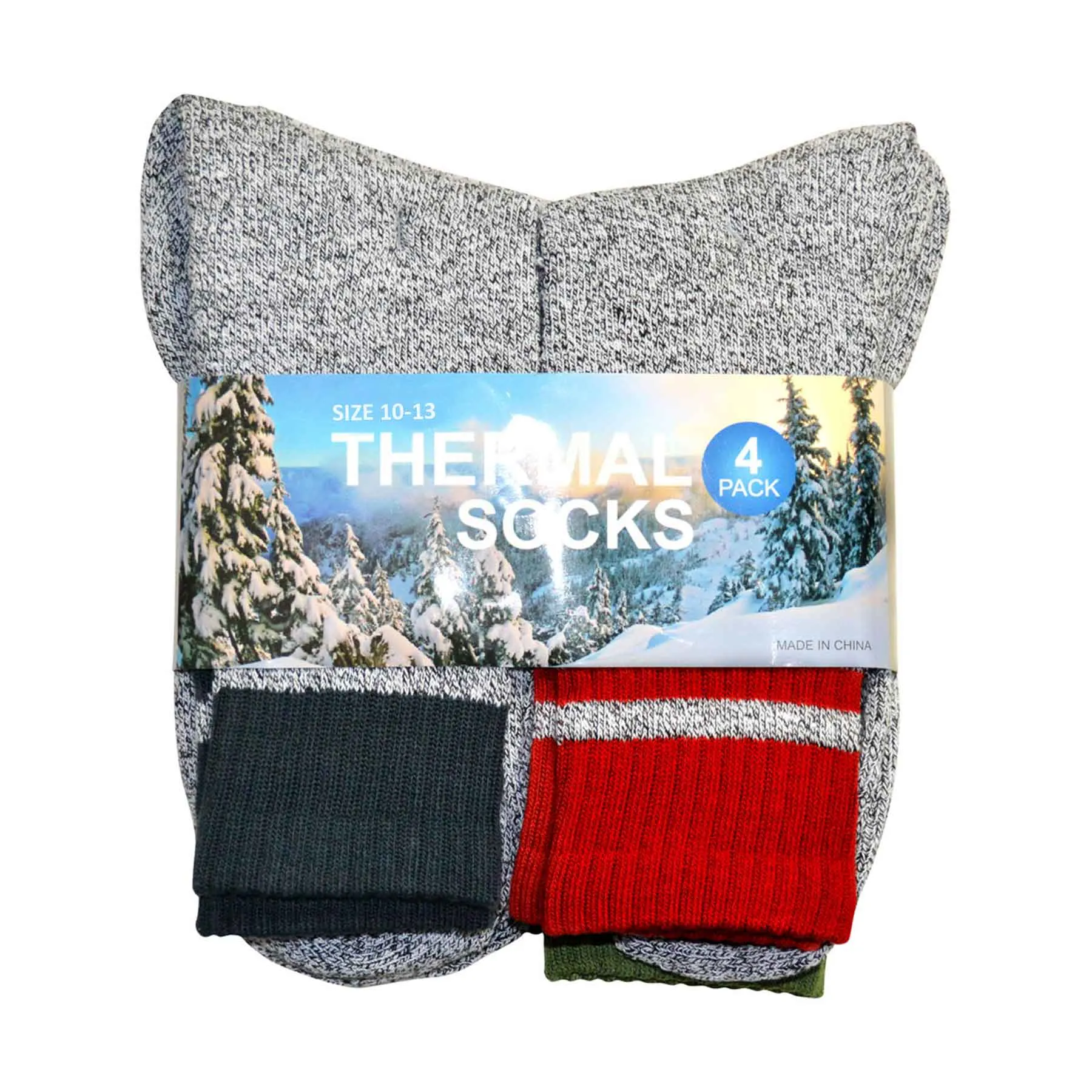 TeeHee Socks Men's Thermal Cotton Crew Colorblock 4-Pack (50763)
