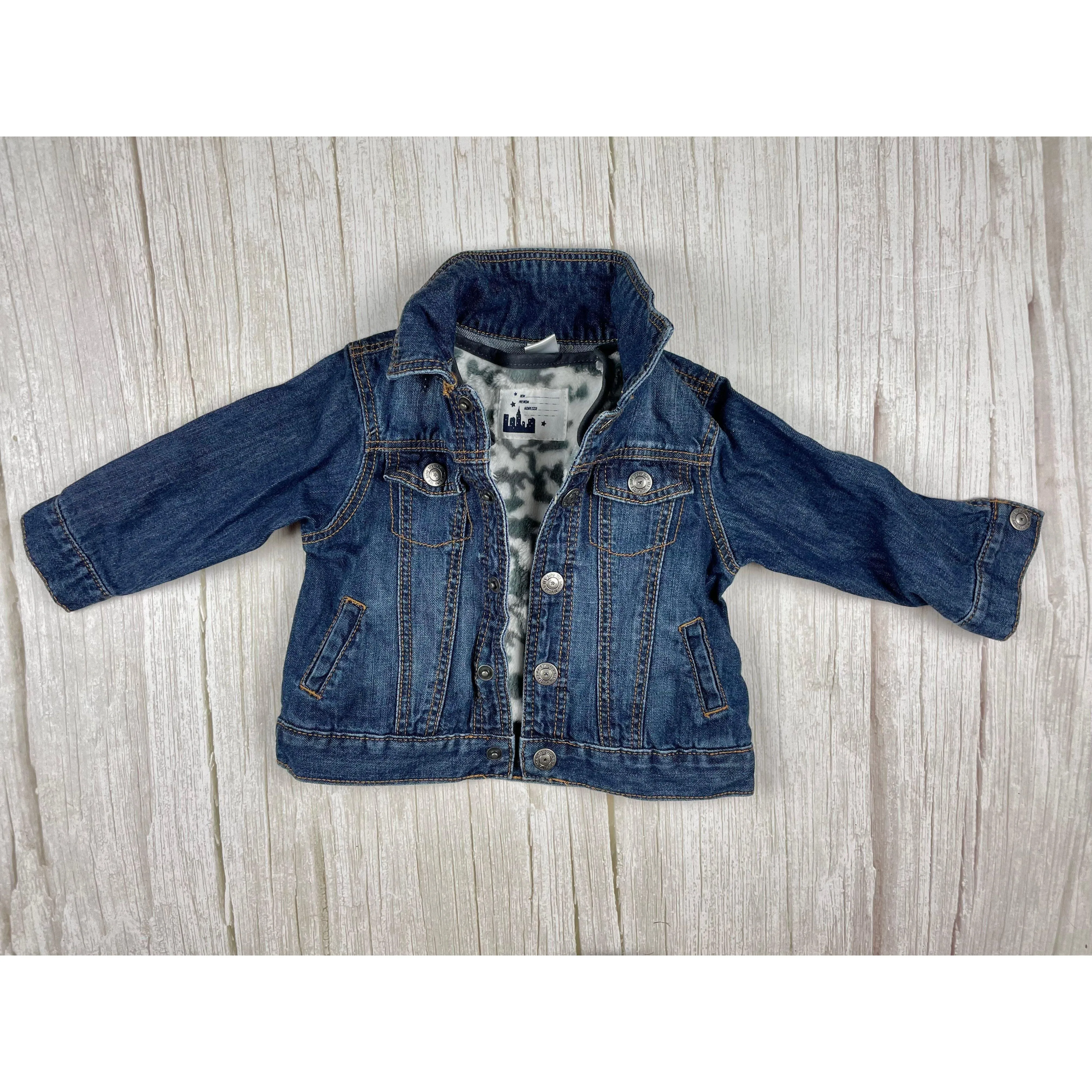 Tex Baby Classic Denim Jacket with Removable Polar Fleece Vest Lining- Size 9M