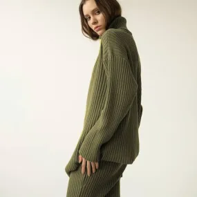 Turtleneck sweater skirt two-piece set