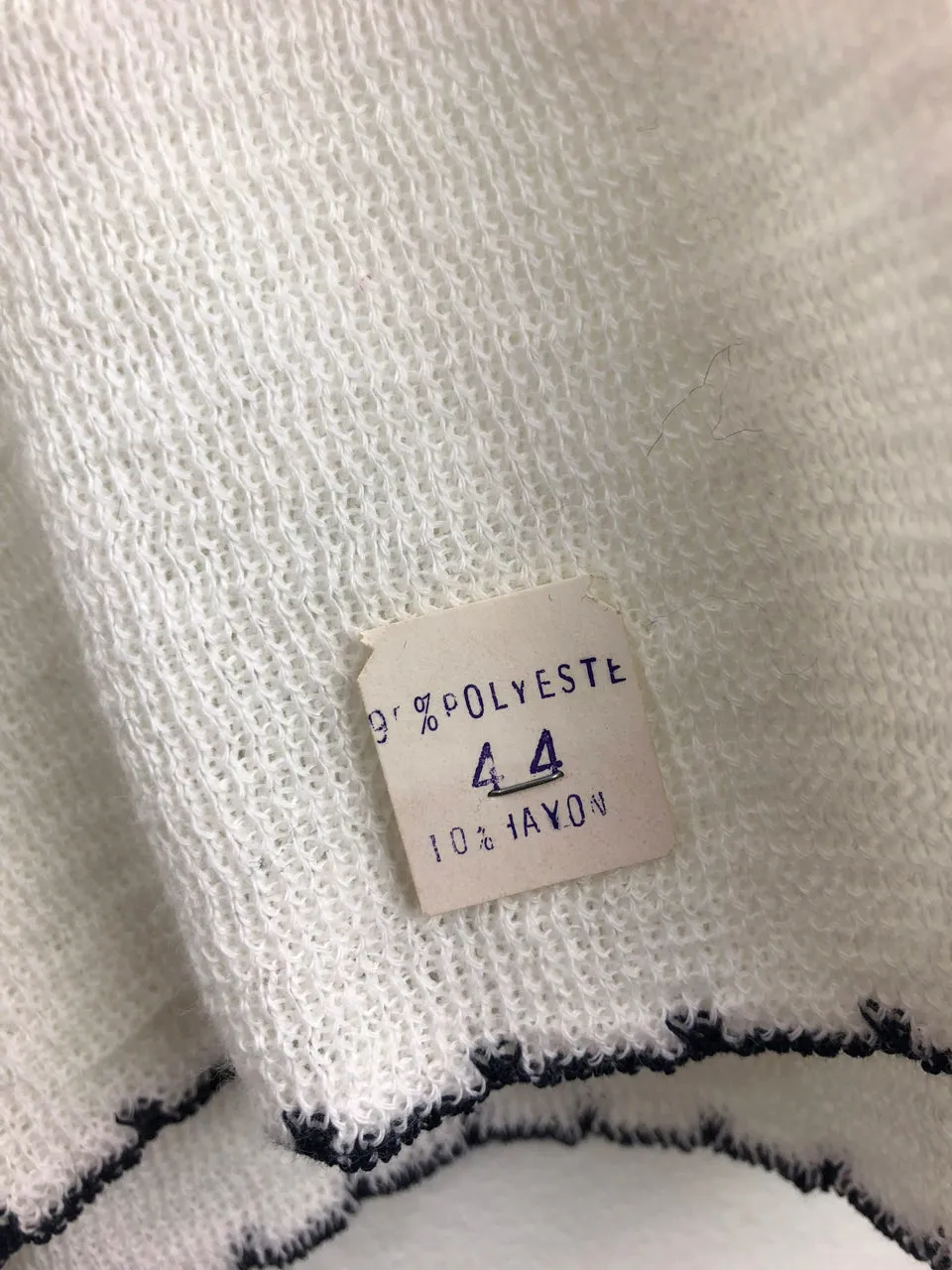 Turtleneck Sweater with Trim - White (Deadstock)