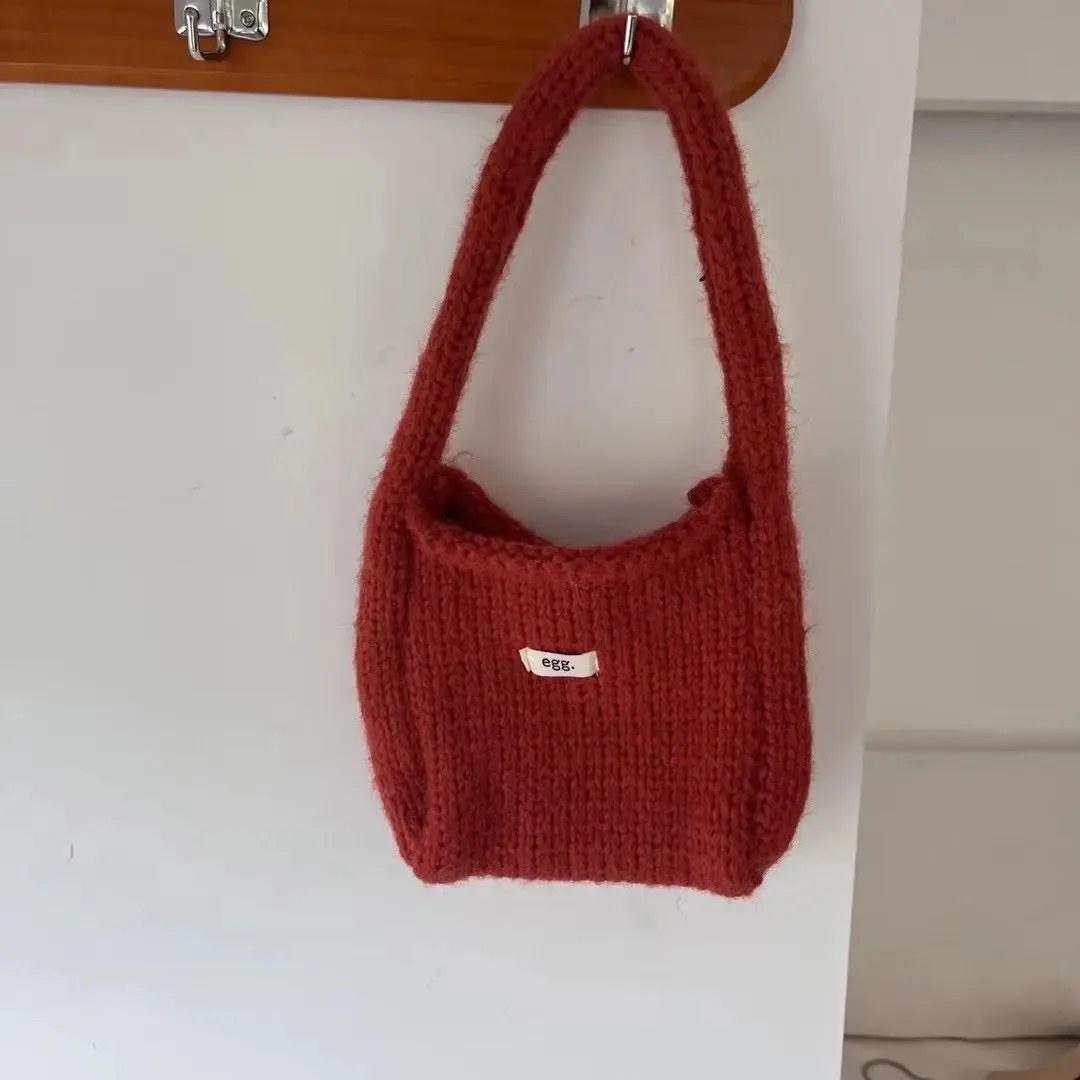 UAKISS  -     Autumn Winter Korean Knitted Fashion Top-handle Bag Causal Korean Style Bags for Women Purses and Handbags